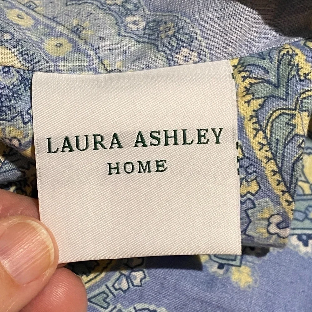 Laura Ashley Home Standard Pillow Sham Blue Yellow Paisley‎ 26 X 20